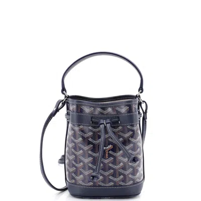 Goyard Petit Flot Bucket Bag Coated Canvas Mini In Blue