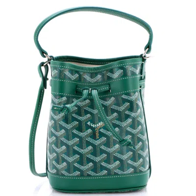 Goyard Petit Flot Bucket Bag Coated Canvas Mini In Green
