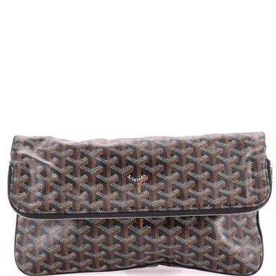 Goyard Saint Marie Clutch Coated Canvas In Black