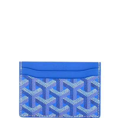 Goyard Saint Sulpice Card Holder Coated Canvas In Blue