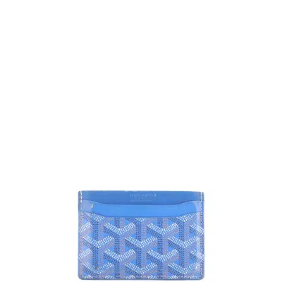 Goyard Saint Sulpice Card Holder Coated Canvas In Blue