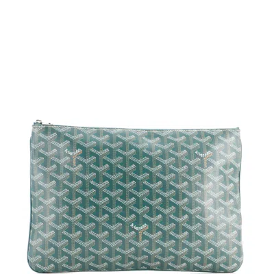 Goyard Senat Zip Pouch Coated Canvas Mm In Green