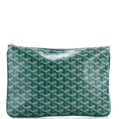 Goyard Senat Zip Pouch Coated Canvas Mm In Green