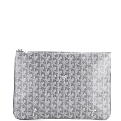 Goyard Senat Zip Pouch Coated Canvas Mm In Grey