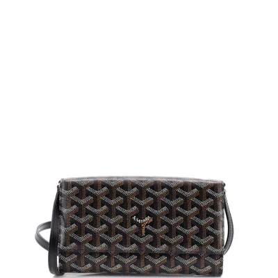 Goyard Varenne Continental Wallet With Strap Coated Canvas In Black