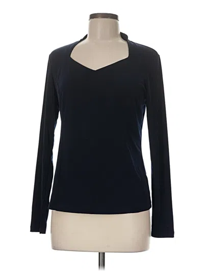 Pre-owned Grace Long Sleeve Top Black Open Neckline Tops