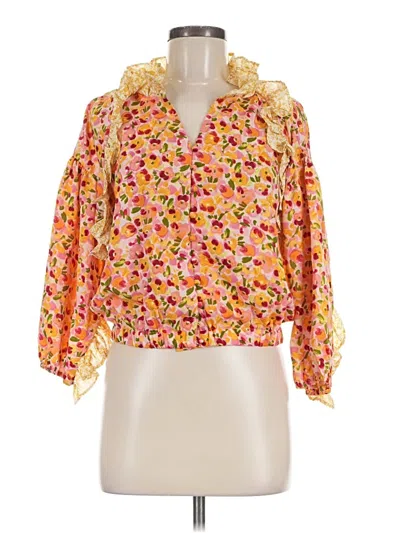 Pre-owned Gracia 3/4 Sleeve Blouse In Yellow