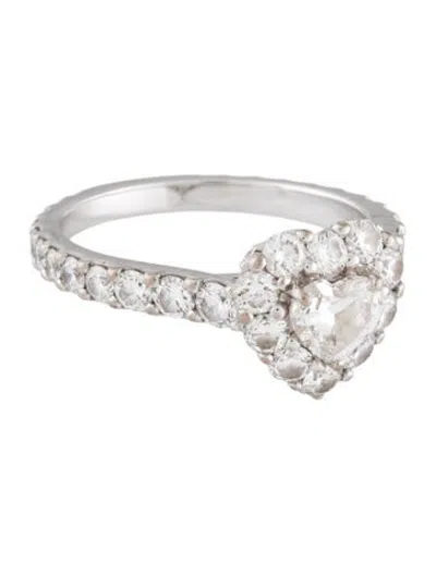 Pre-owned Graff 18k 2.50ctw Diamond Icon Heart Shape Engagement Ring In Multicolor