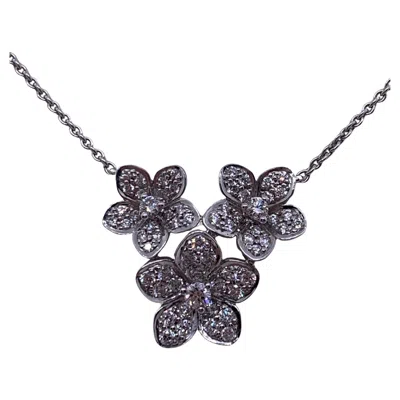 Pre-owned Graff Wild Flower White Gold Pav� Diamond Necklace