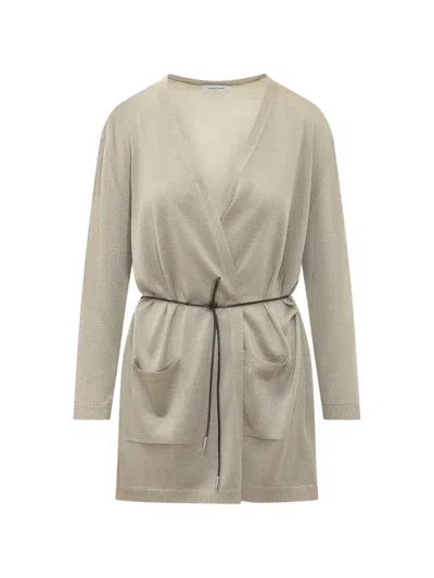 Gran Sasso Belted Patch-pocket Cardigan In Neutral