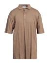 Gran Sasso Man Polo Shirt Camel Size 50 Linen In Beige