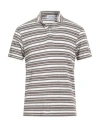 Gran Sasso Man Polo Shirt Khaki Size 42 Linen, Cotton, Elastane In Beige