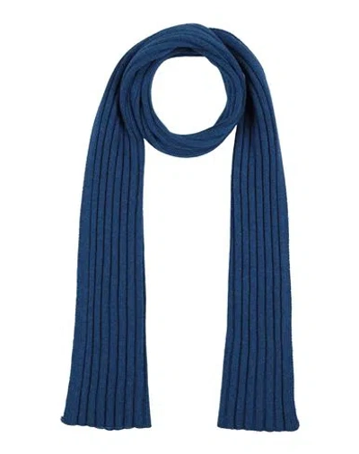 Gran Sasso Man Scarf Azure Size - Virgin Wool, Viscose, Cashmere In Blue