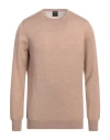 Gran Sasso Man Sweater Camel Size 46 Virgin Wool In Beige