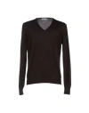 Gran Sasso Man Sweater Dark Brown Size 38 Virgin Wool
