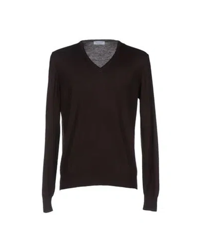 Gran Sasso Man Sweater Dark Brown Size 38 Virgin Wool In Brown