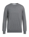 Gran Sasso Man Sweater Lead Size 40 Virgin Wool In Grey