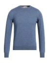 Gran Sasso Man Sweater Pastel Blue Size 36 Virgin Wool