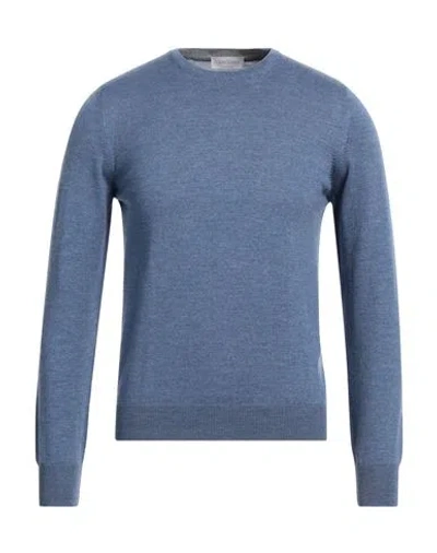 Gran Sasso Man Sweater Pastel Blue Size 36 Virgin Wool