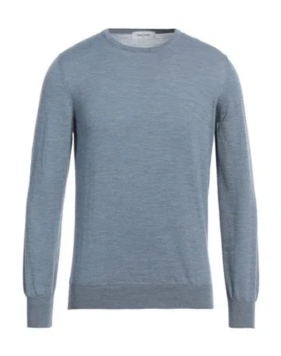 Gran Sasso Man Sweater Pastel Blue Size 40 Virgin Wool