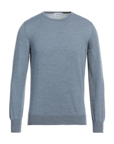 Gran Sasso Man Sweater Pastel Blue Size 40 Virgin Wool In Blue