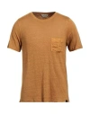 Gran Sasso Man T-shirt Ocher Size 48 Linen, Elastane In Yellow