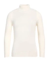 Gran Sasso Man Turtleneck Cream Size 38 Virgin Wool In White