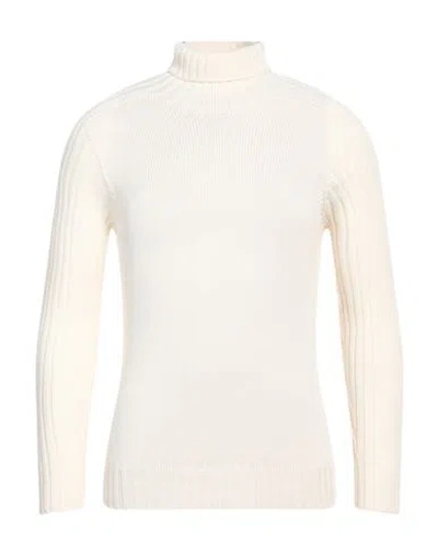 Gran Sasso Man Turtleneck Cream Size 38 Virgin Wool In White