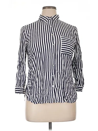 Pre-owned Grand & Greene 3/4 Sleeve Button Down Shirt In Blue