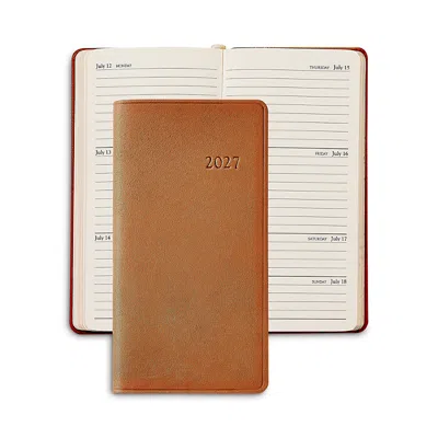 Graphic Image 2027 Leather Pocket Datebook In Brown