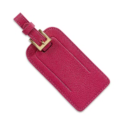 Graphic Image Traditional Leather Luggage Tag In Pink