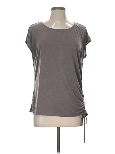 Pre-owned Green Envelope Short Sleeve Top Gray Cowl Neck Tops