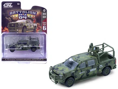 Greenlight 2021 Chevrolet Silverado Lt Trail Boss Z71 Truck "mexican Military" Green Digital Camouflage "battal