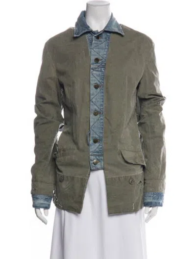 Pre-owned Greg Lauren Jacket In Green