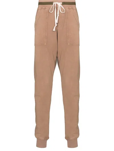 Greg Lauren Tapered Cotton-jersey Sweatpants In Brown