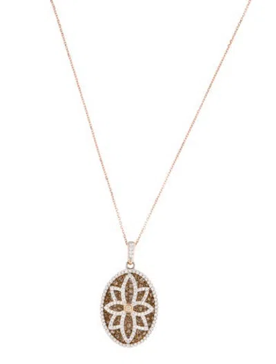 Pre-owned Gregg Ruth 18k Diamond Oval Mandala Pendant W/ 18k Unbranded Chain Necklace, 18" In Multicolor