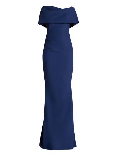 Greta Constantine Drapiertes Oseph Abendkleid In Blue