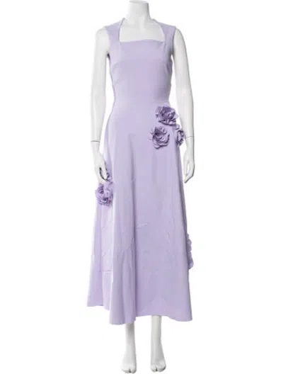 Pre-owned Greta Constantine Square Neckline Long Dress W/ Tags In Purple