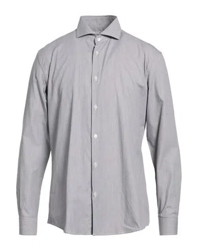 Grey Daniele Alessandrini Man Shirt Charcoal Size 16 Cotton In Brown