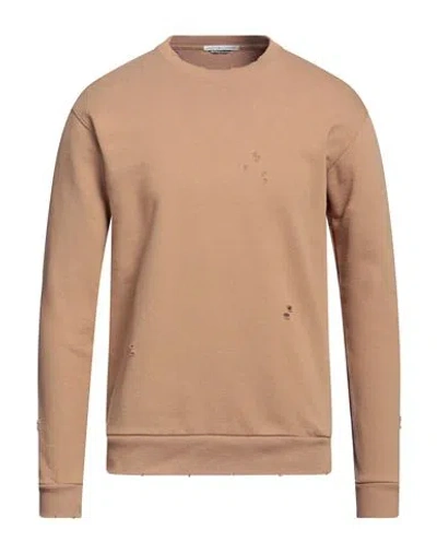 Grey Daniele Alessandrini Man Sweatshirt Camel Size S Cotton In Beige