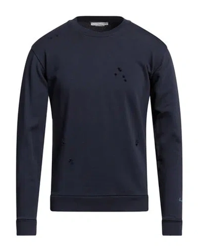 Grey Daniele Alessandrini Man Sweatshirt Midnight Blue Size S Cotton