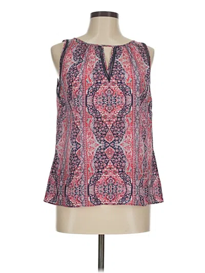 Pre-owned Greylin Sleeveless Silk Top Pink Keyhole Neckline Tops