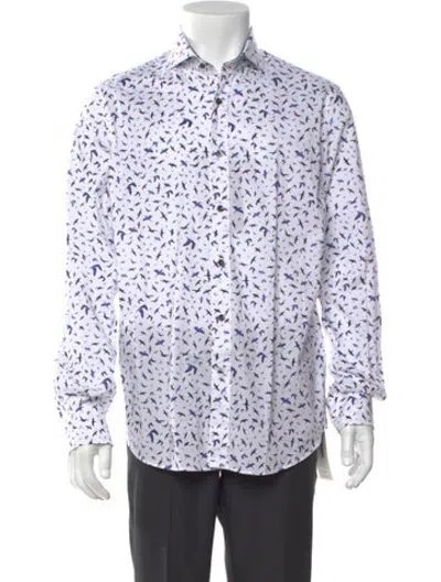 Pre-owned Greyson Graphic Print Long Sleeve Dress Shirt W/ Tags In White