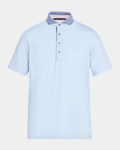 Greyson Men & Apos;s Contrast-collar Performance Polo Shirt In Wolf Blue