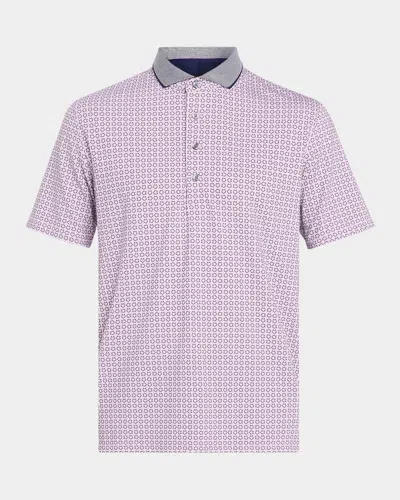 Greyson Men & Apos;s Geometric-print Performance Polo Shirt In Highland
