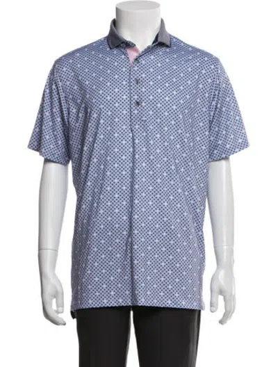 Pre-owned Greyson Patterned Short Sleeve Shirt In Blue