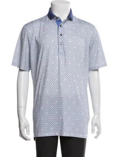 Pre-owned Greyson Patterned Short Sleeve Shirt In Blue