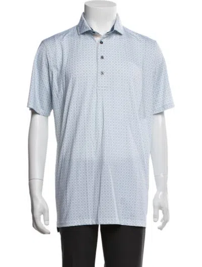Pre-owned Greyson Patterned Short Sleeve Shirt In Blue