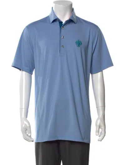 Pre-owned Greyson Striped Collar Polo Shirt In Blue