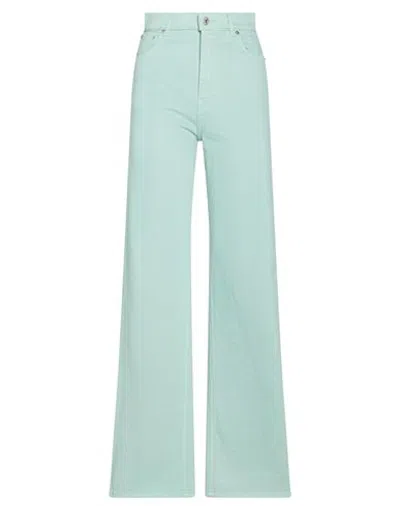 Grifoni Woman Jeans Turquoise Size 26 Cotton, Elastane In Blue